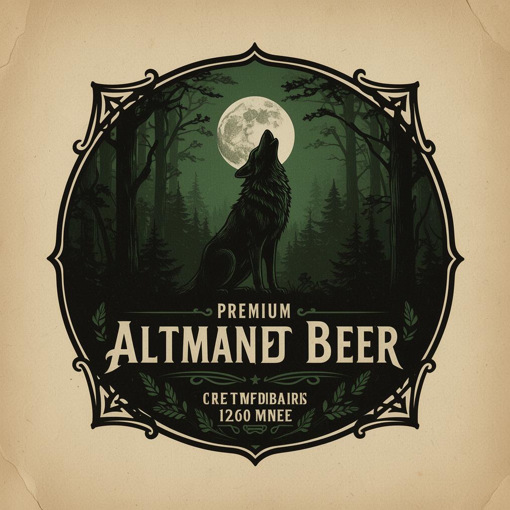 Black Wolf label illustration